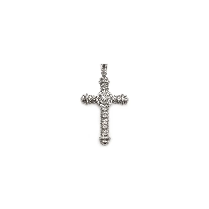 Antique - Inspired Filigree - Worked Cross Pendant Necklace for Religious CeremoniesCeltic CZ Ribbed Cross Pendant (Silver)