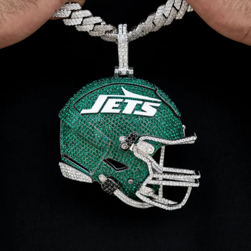 Custom - Engraved Initial Pendant Necklace in Sterling Silver for Mother's Day GiftGiant New York Jets Official NFL Helmet Pendant