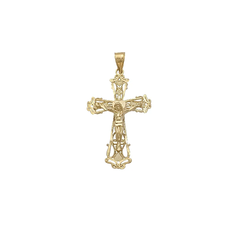 Jesus Fancy Cross Pendant (14K)