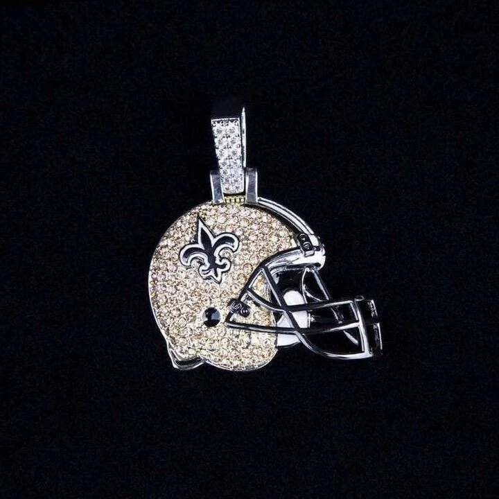 Custom - Engraved Initial Pendant Necklace in Sterling Silver for Mother's Day GiftNew Orleans Saints Official NFL Helmet Pendant