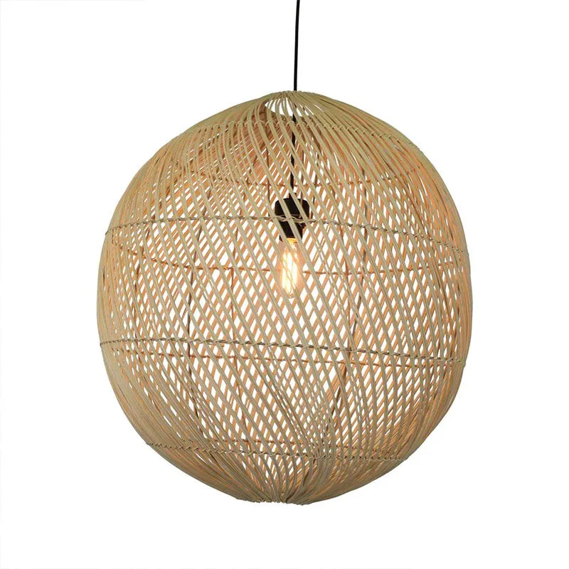 Braided Hemp Rope Necklace with a Seashell Pendant for Summer BeachgoersOrganic Sphere Rattan Pendant Light