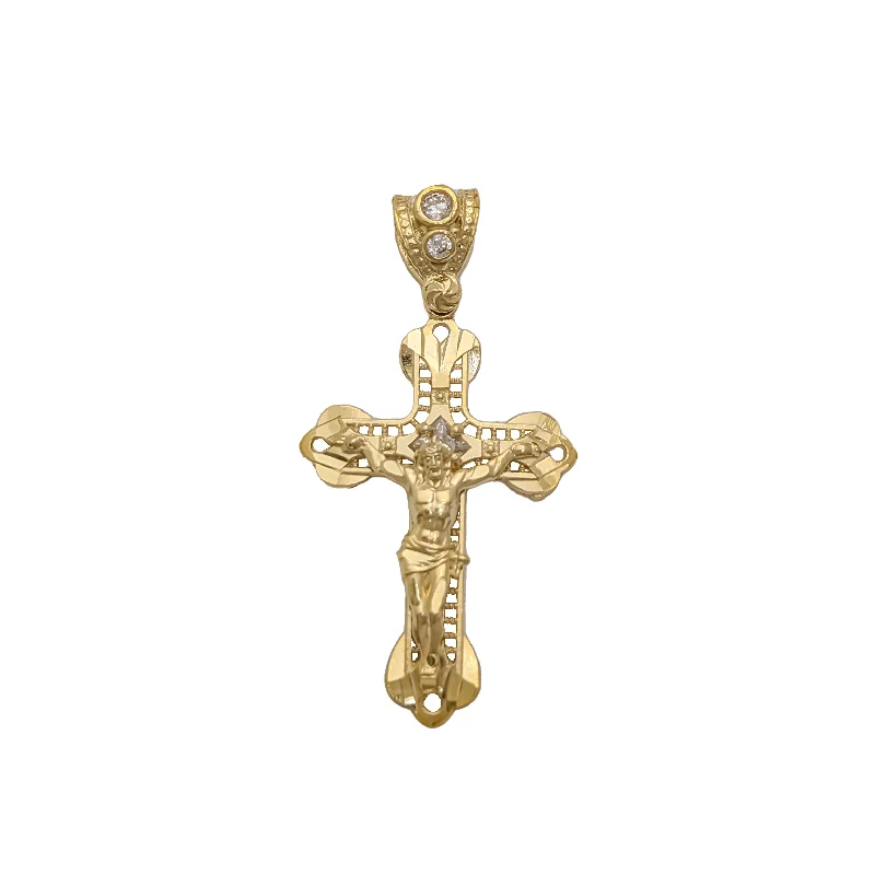 Pave - Set Cubic Zirconia Crown Pendant Necklace for Little Princess - Themed Birthday PartiesOrthodox Jesus Cross Pendant (14K)