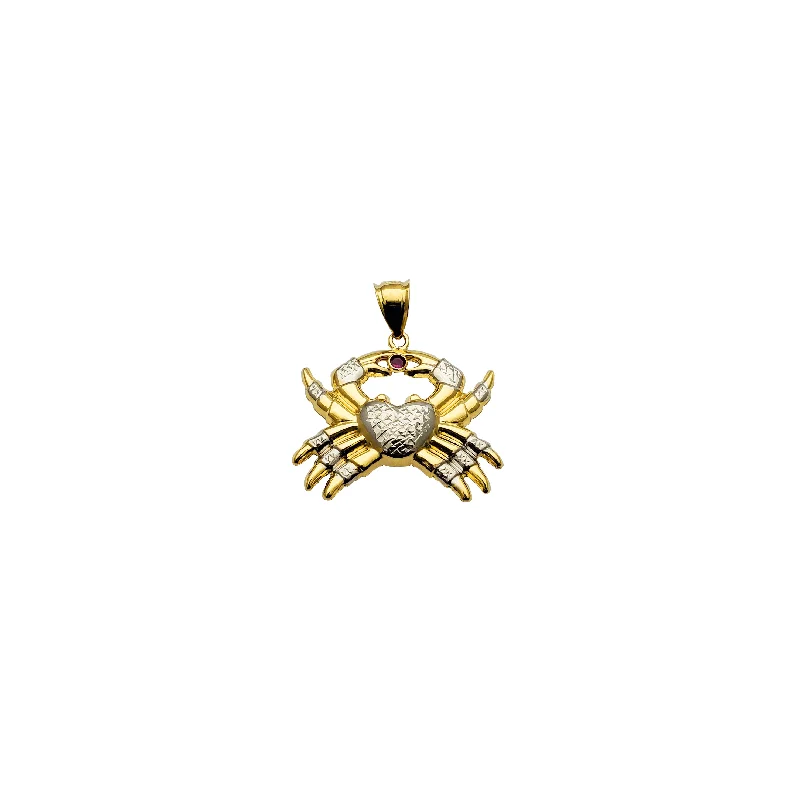 Two-tone Crab Pendant (14K)